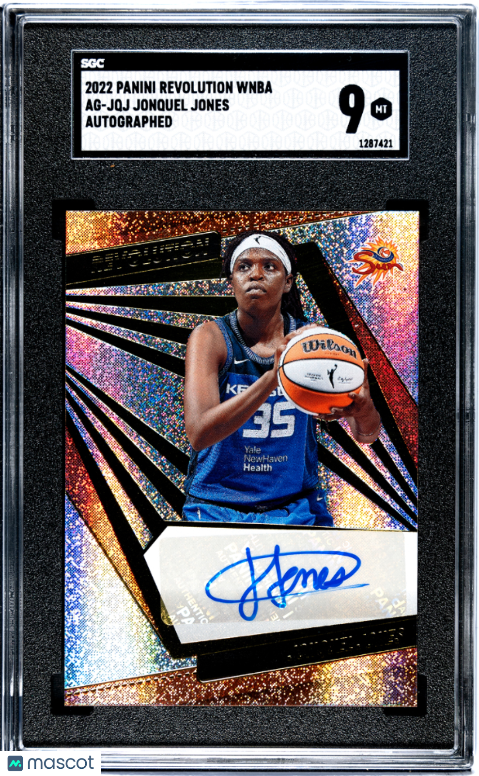 2022 Panini Revolution Wnba Jonquel Jones #AG-JQJ Autograph SGC 9 POP 1