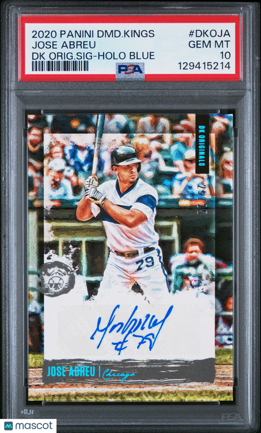 2020 Diamond Kings Originals Jose Abreu auto Holo Blue PSA 10 25/25 pop 2