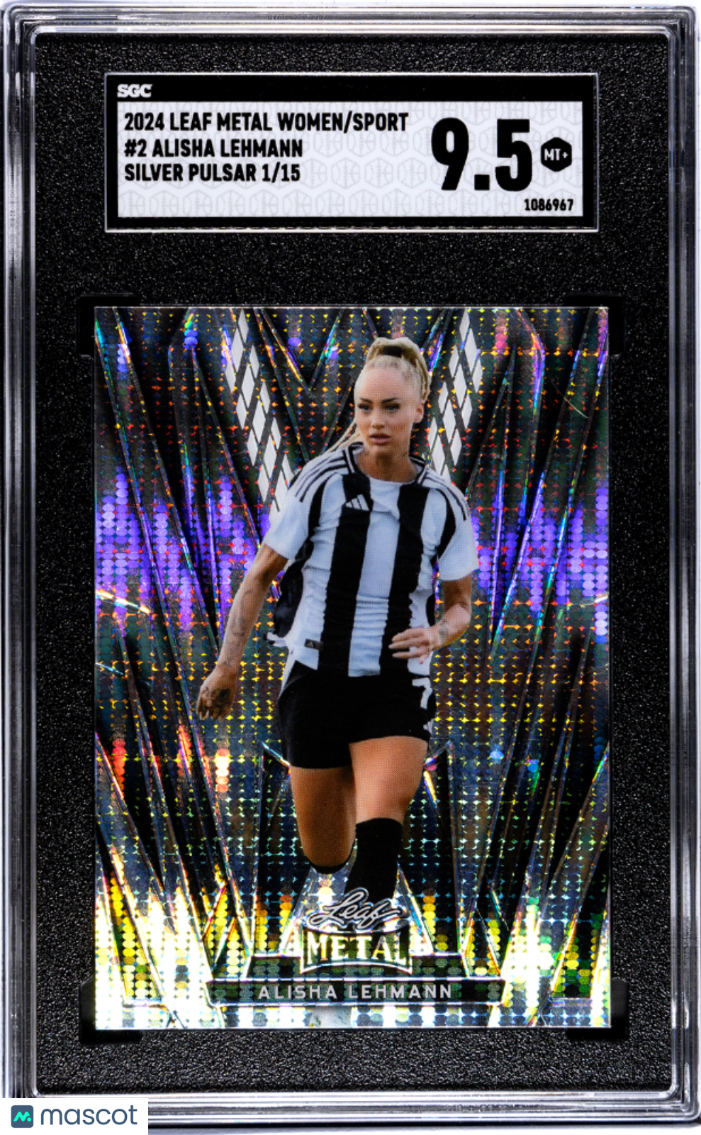 2024 Leaf Metal Women Of Sport Alisha Lehmann #2 Silver Pulsar SGC 9.5 pop 1