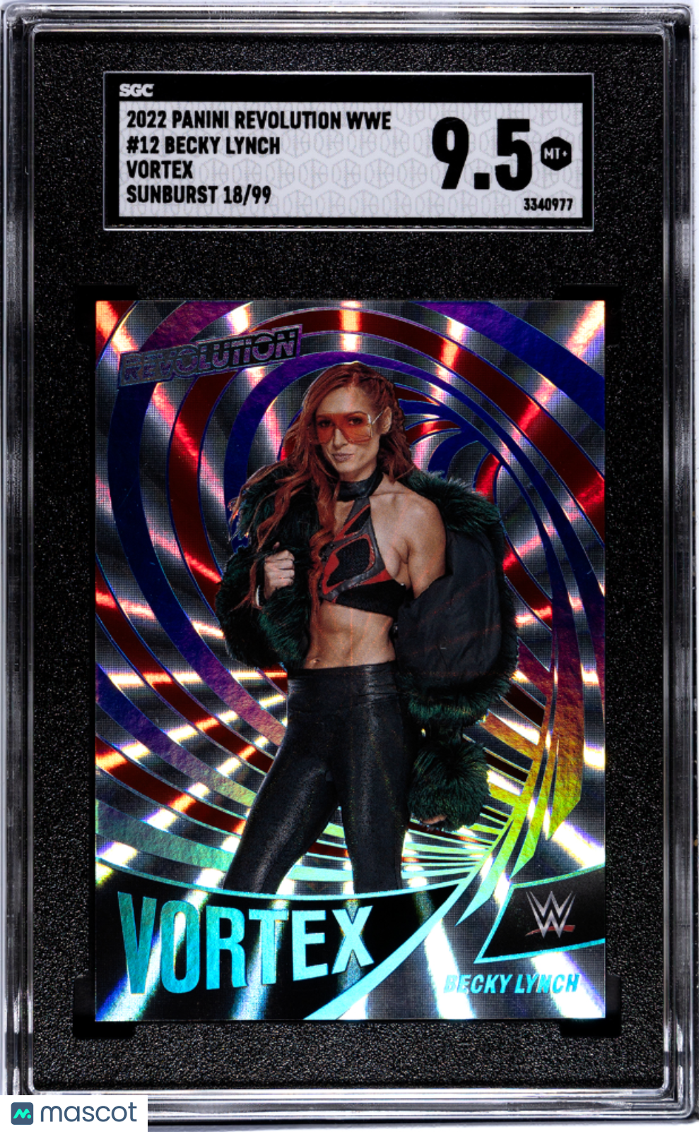 2022 Panini Revolution Wwe Becky Lynch #12 Vortex Sunburst SGC 9.5 pop 1 /99
