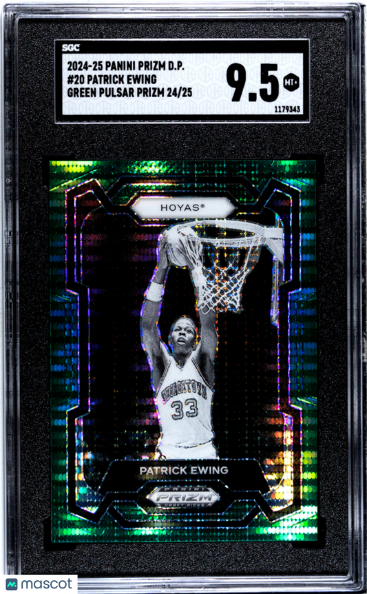 2024-25 Panini Prizm D.P. Patrick Ewing #20 Green Pulsar SGC 9.5 POP 1