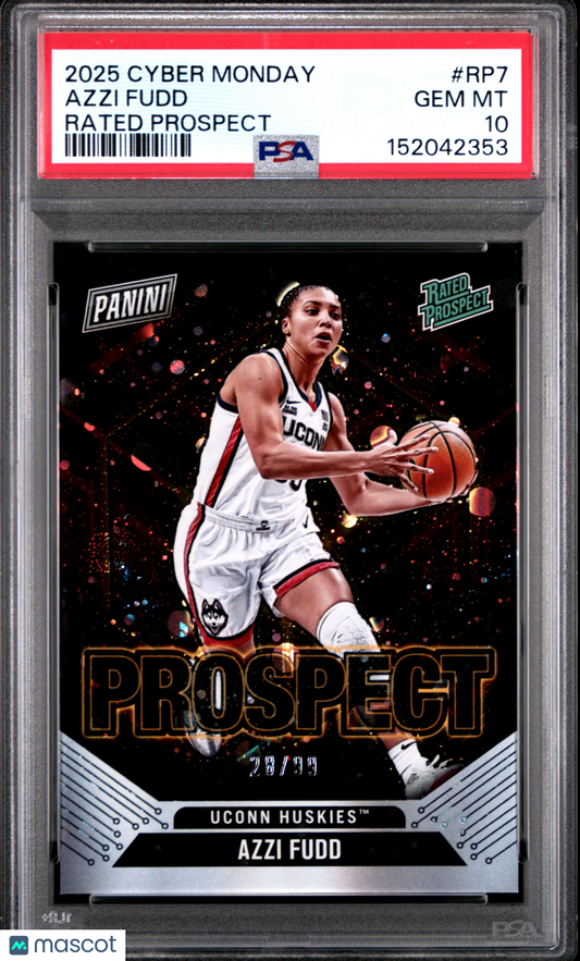 2025 Cyber Monday Rated Prospects Azzi Fudd #RP7 #28/99 PSA 10 POP 1 Uconn