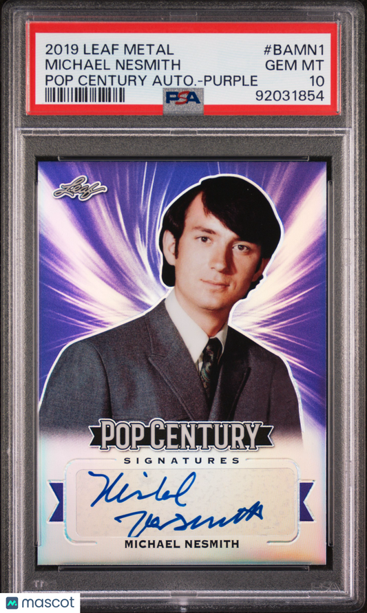 Michael Nesmith 2019 Leaf Metal Pop Century Autograph Autograph Purple PSA 10
