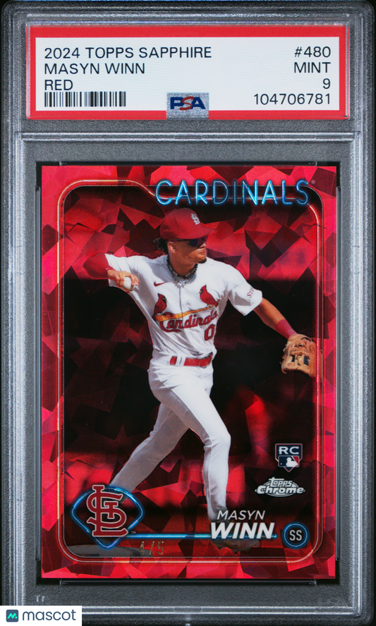 2024 Topps Chrome Sapphire Masyn Winn #480 Red PSA 9 POP 1