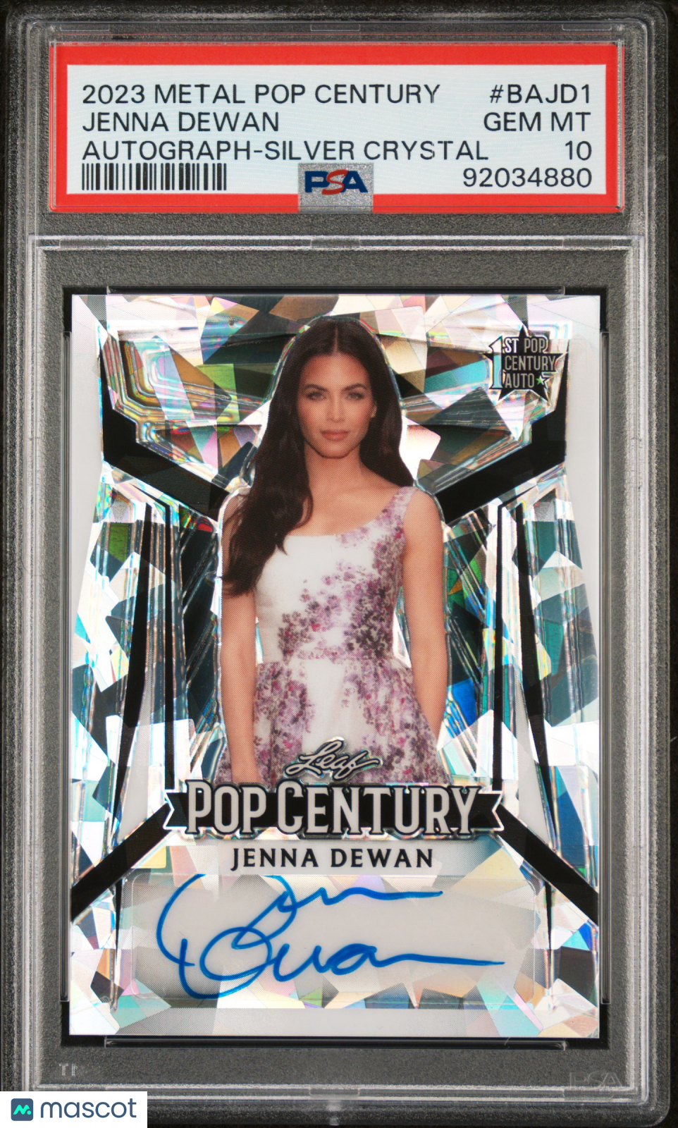 Jenna Dewan 2023 Leaf Metal Pop Century AUTO #9/10 Silver Crystal PSA 10