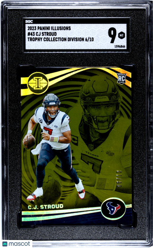 2023 Panini Illusions CJ Stroud #43 Trophy Collection Division Gold #6/10 SGC 9