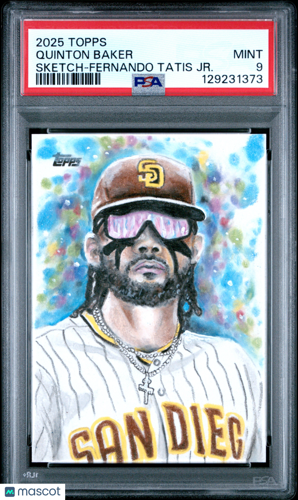 2025 Topps Sketch Cards Quinton Baker Fernando Tatis JR. PSA 9 POP 1