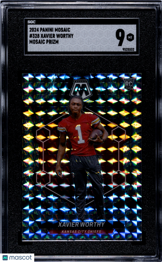 2024 Panini Mosaic Xavier Worthy #328 Prizm SGC 9