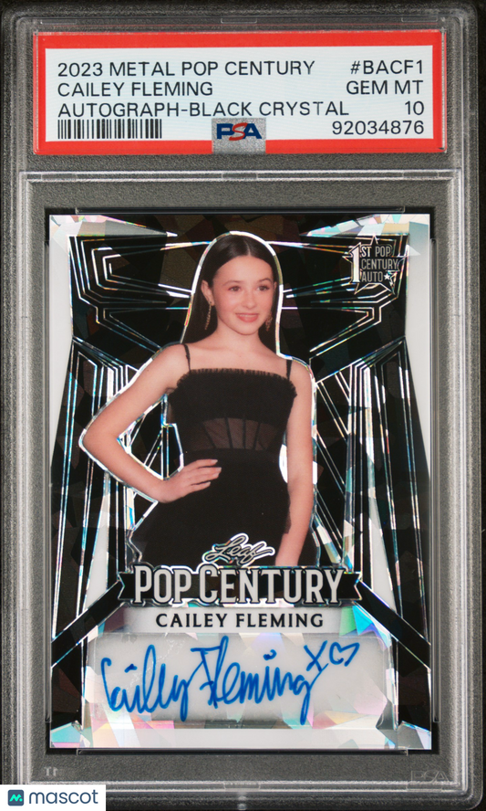 Cailey Fleming 2023 Leaf Metal Pop Century AUTO #2/10 Black Crystal PSA 10
