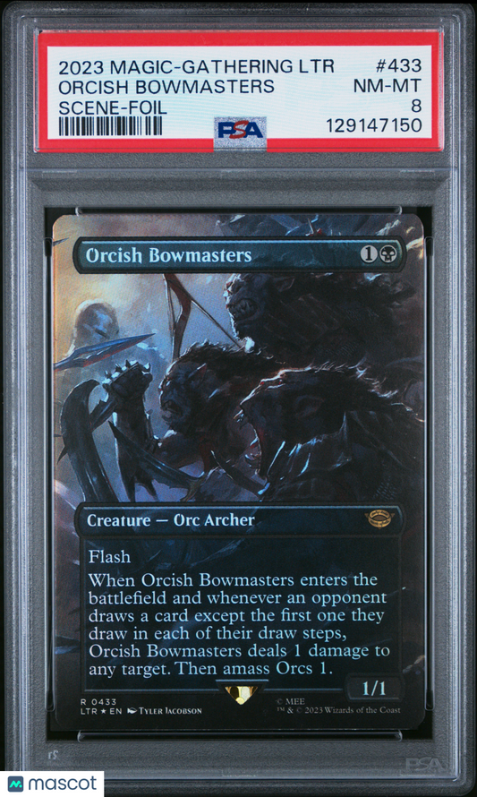 2023 Magic The Gathering Lord Of The Rings Orcish Bowmasters Scene-Foil PSA 8