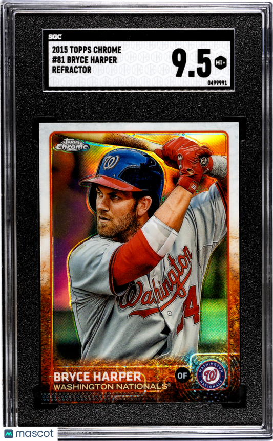 2015 Topps Chrome Bryce Harper #81 Refractor SGC 9.5 POP 1