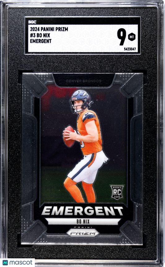 2024 Panini Prizm Bo Nix #3 Emergent SGC 9