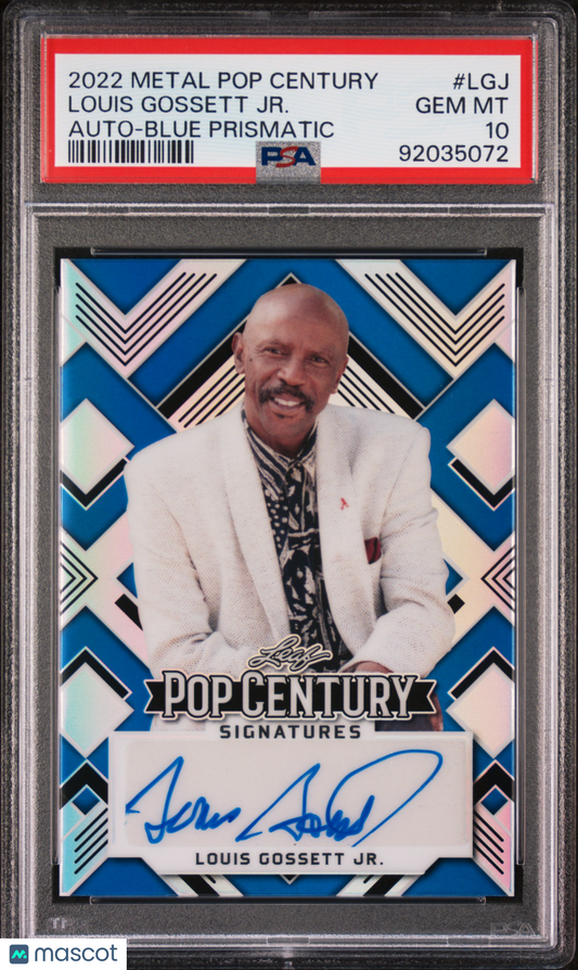 Louis Gossett JR. 2022 Leaf Metal Pop Century AUTO #4/35 Blue Prismatic PSA 10