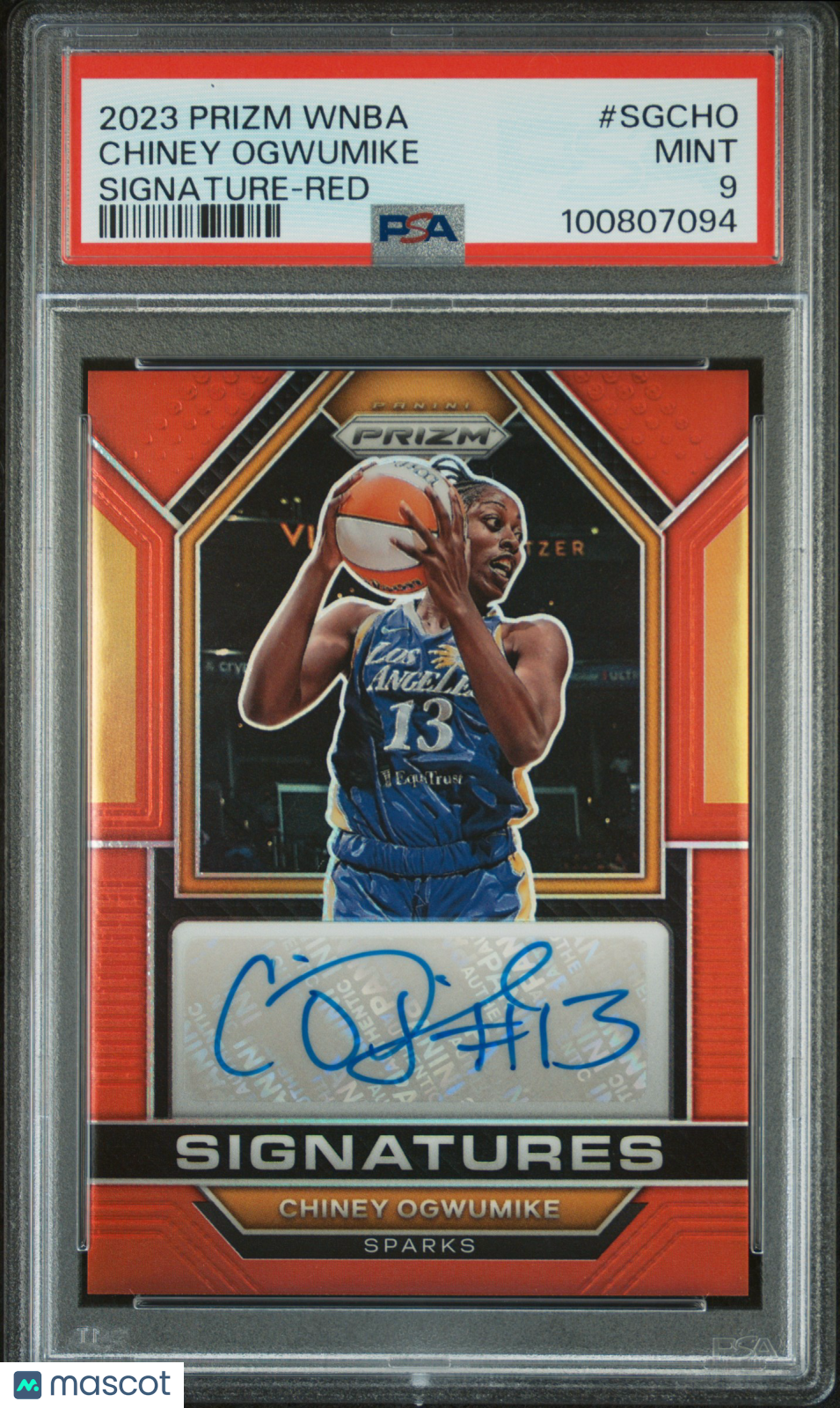 2023 Panini Prizm WNBA Signatures Chiney Ogwumike #SGCHO Red PSA 9 POP 1
