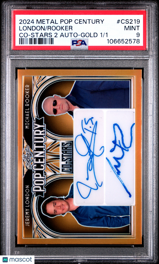 Michael Rooker Jeremy London 2024 Leaf Metal Pop Century AUTO #1/1 Gold PSA 9