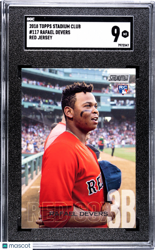 2018 Topps Stadium Club Rafael Devers #117 Red Jersey SGC 9 POP 1