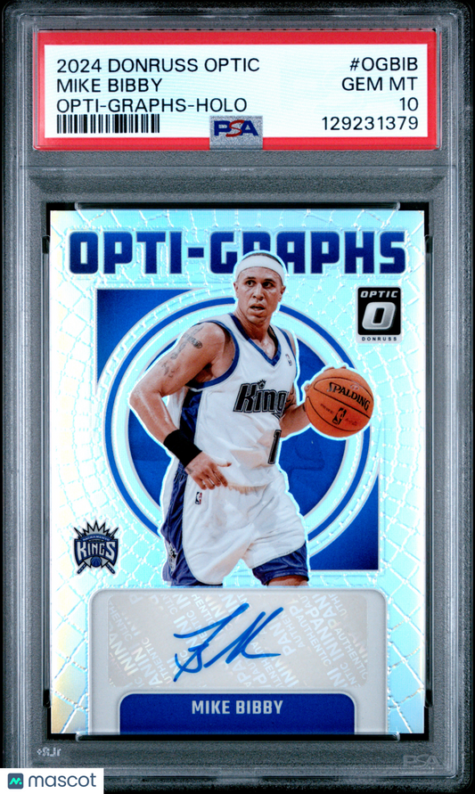 2024-25 Panini Donruss Optic Opti-Graphs Mike Bibby #OGBIB Holo PSA 10 POP 2 /49