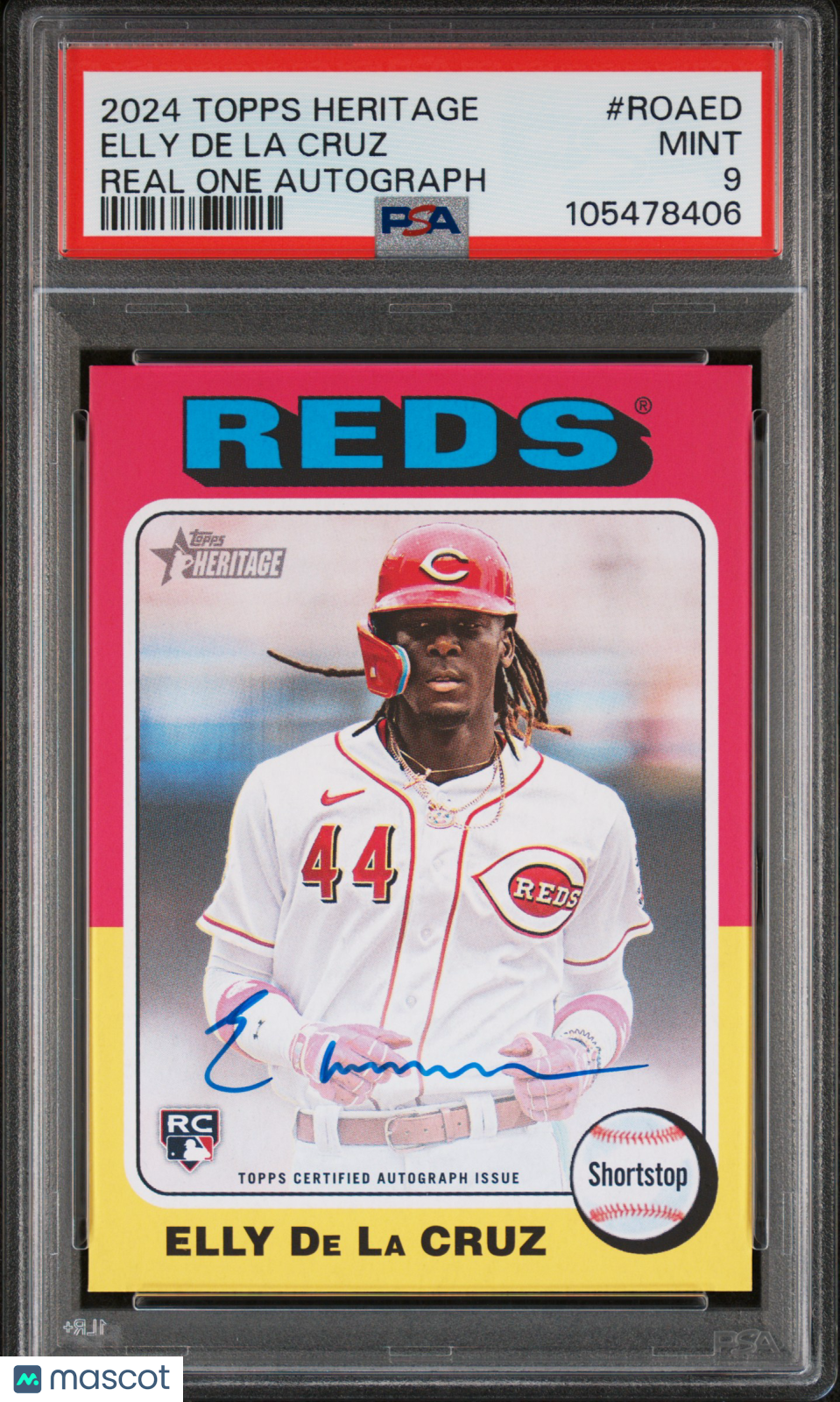 2024 Topps Heritage Real One Autographs Elly De La Cruz #ROAED PSA 9