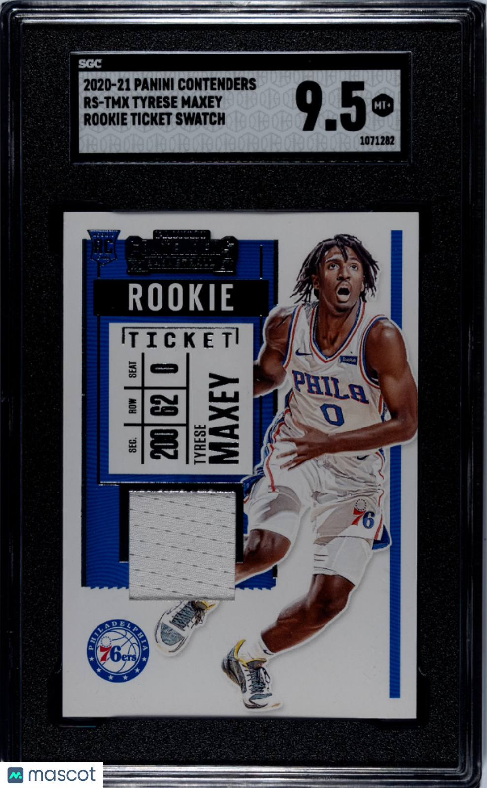 2020-21 Tyrese Maxey Contenders rookie ticket switch SGC 9.5