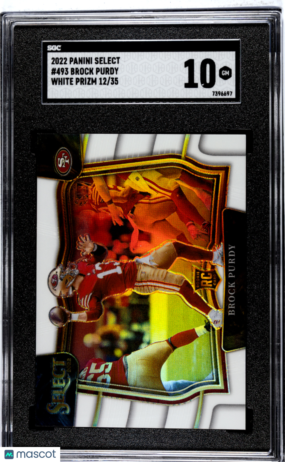 2022 Panini Select Brock Purdy #493 White Prizm SGC 10 POP 1