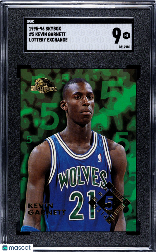 1995-96 Skybox Kevin Garnett #5 Lottery Exchange SGC 9 Rookie Card LOW POP
