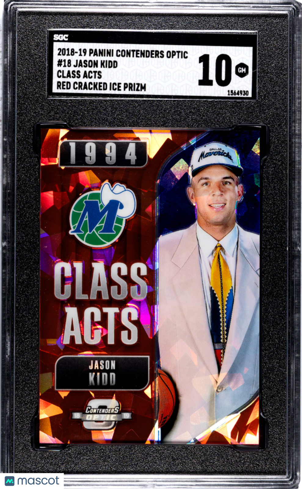 2018-19 Contenders Optic Jason Kidd Class Acts Red Cracked Ice Prizm SGC 10