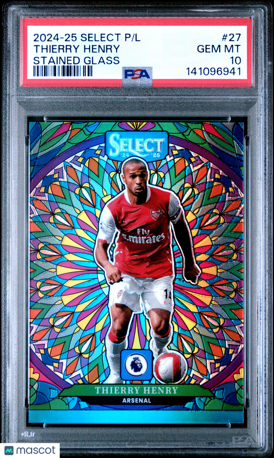 2024-25 Panini Select Premier League Stained Glass Thierry Henry #27 PSA 10