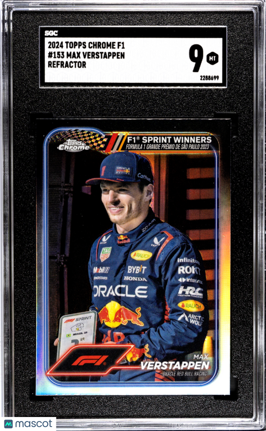 2024 Topps Chrome F1 Max Verstappen #153 Refractor SGC 9 pop 1