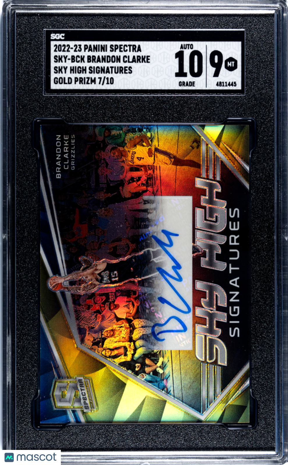 2022-23 Spectra Brandon Clarke #SKY-BCK Sky High Sigs. Gold Prizm SGC 9 pop 1