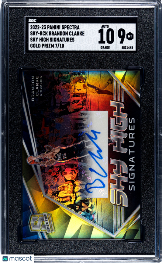 2022-23 Spectra Brandon Clarke #SKY-BCK Sky High Sigs. Gold Prizm SGC 9 pop 1