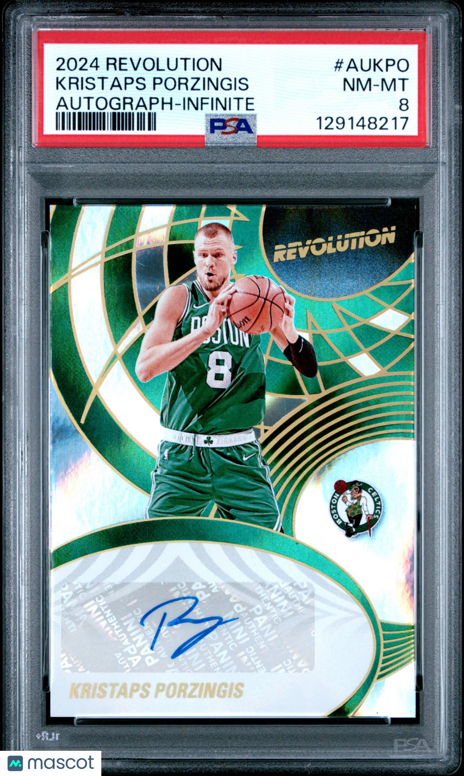 2024 Panini Revolution Auto Kristaps Porzingis #AUKPO Infinite PSA 8 pop 1 /25
