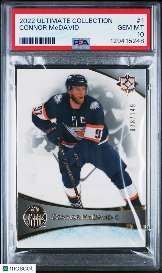 2022 Upper Deck Ultimate Collection Connor McDavid #1 078/149 PSA 10 /149 pop 2