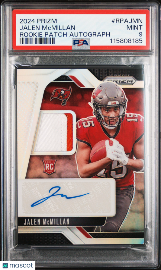 2024 Panini Prizm Rookie Patch Autographs Jalen Mcmillan #RPAJMN PSA 9 POP 2