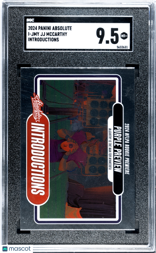 2024 Panini Absolute JJ Mccarthy #I-JMY Introductions SGC 9.5
