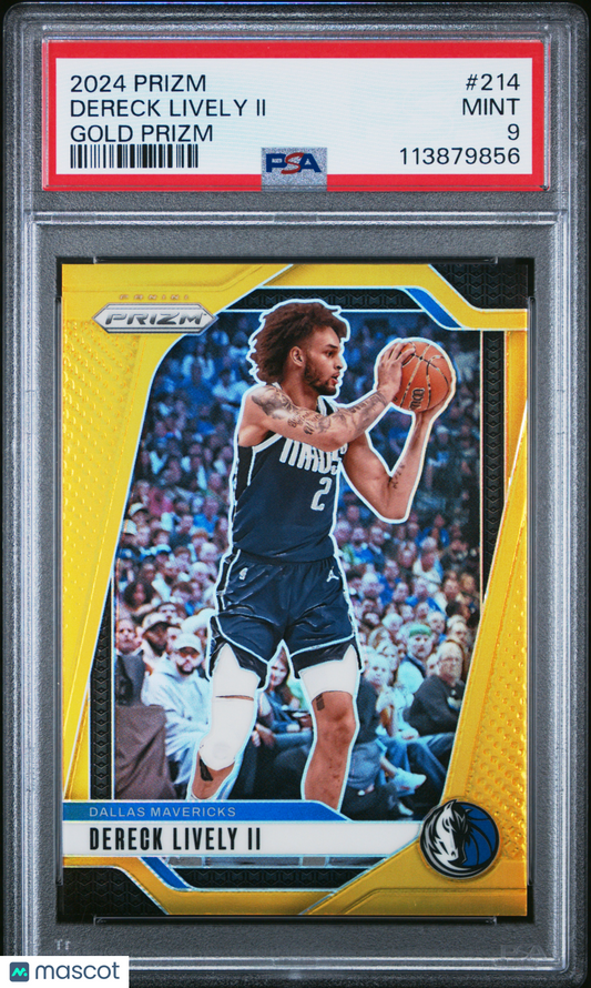 2024 Panini Prizm Dereck Lively II #214 Gold #6/10 PSA 9