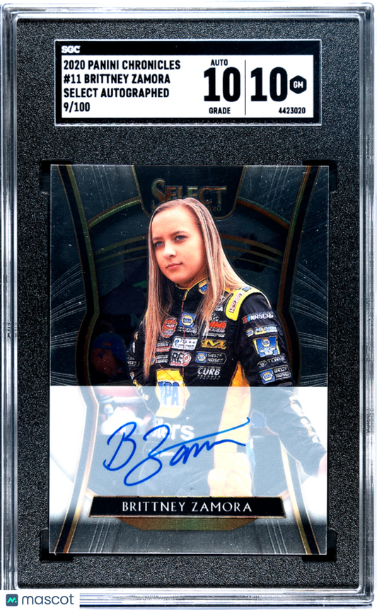 2020 Panini Chronicles Brittney Zamora #11 Select Autograph SGC 10 pop 1