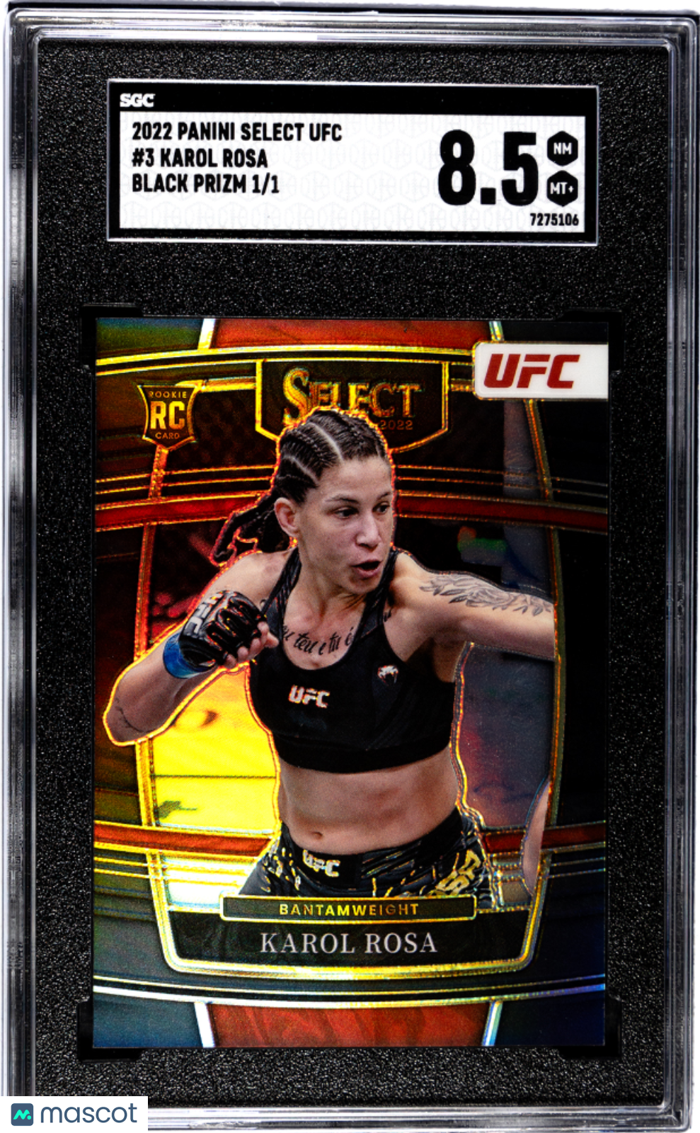 2022 Panini Select Ufc Karol Rosa #3 Black Prizm 1 1 SGC 8.5 POP 1