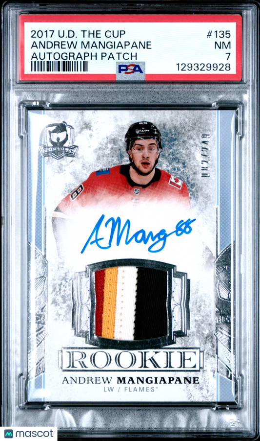 2017-18 Upper Deck The Cup Andrew Mangiapane #135 Autograph Patch PSA 7 /249