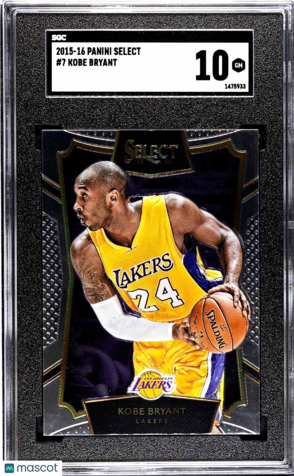 2015-16 Panini Select Kobe Bryant #7 SGC 10 pop 2