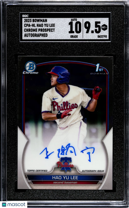 2023 Bowman Hao Yu Lee #CPA-HL CHR. Pros. Autograph SGC 9.5