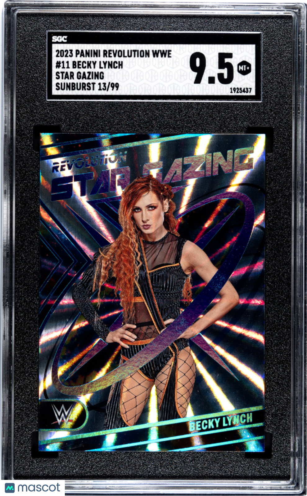 2023 Revolution Wwe Becky Lynch #11 Star Gazing Sunburst SGC 9.5 pop 1 /99