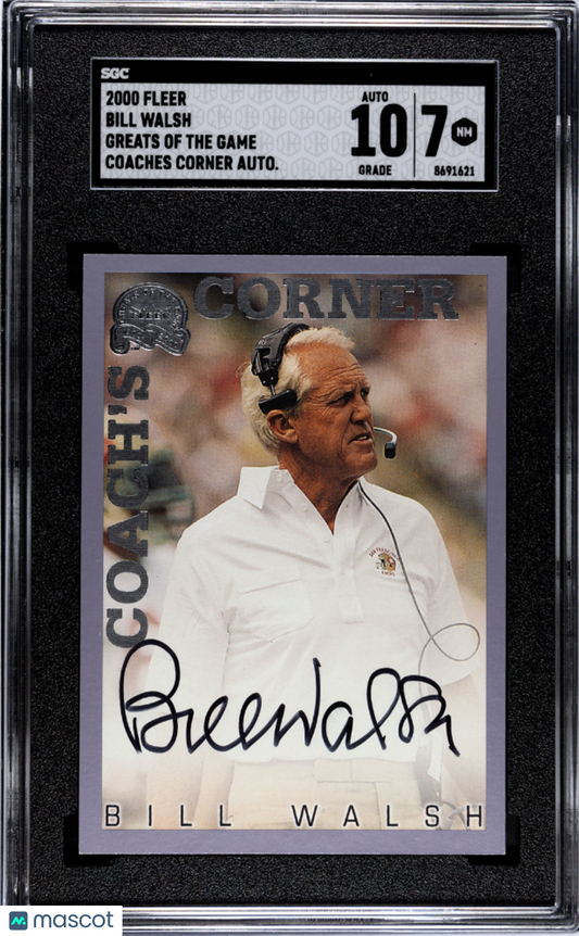 2000 Fleer Greats Of The Game Bill Walsh Coaches Corner Auto SGC 7 POP 1