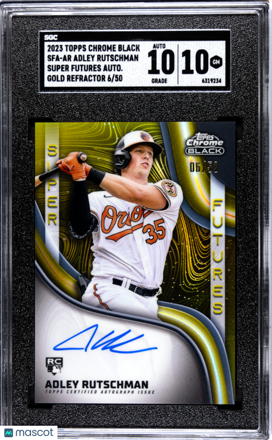 2023 Chrome Black Adley Rutschman Super Futures Auto Gold Refractor SGC 10 /50