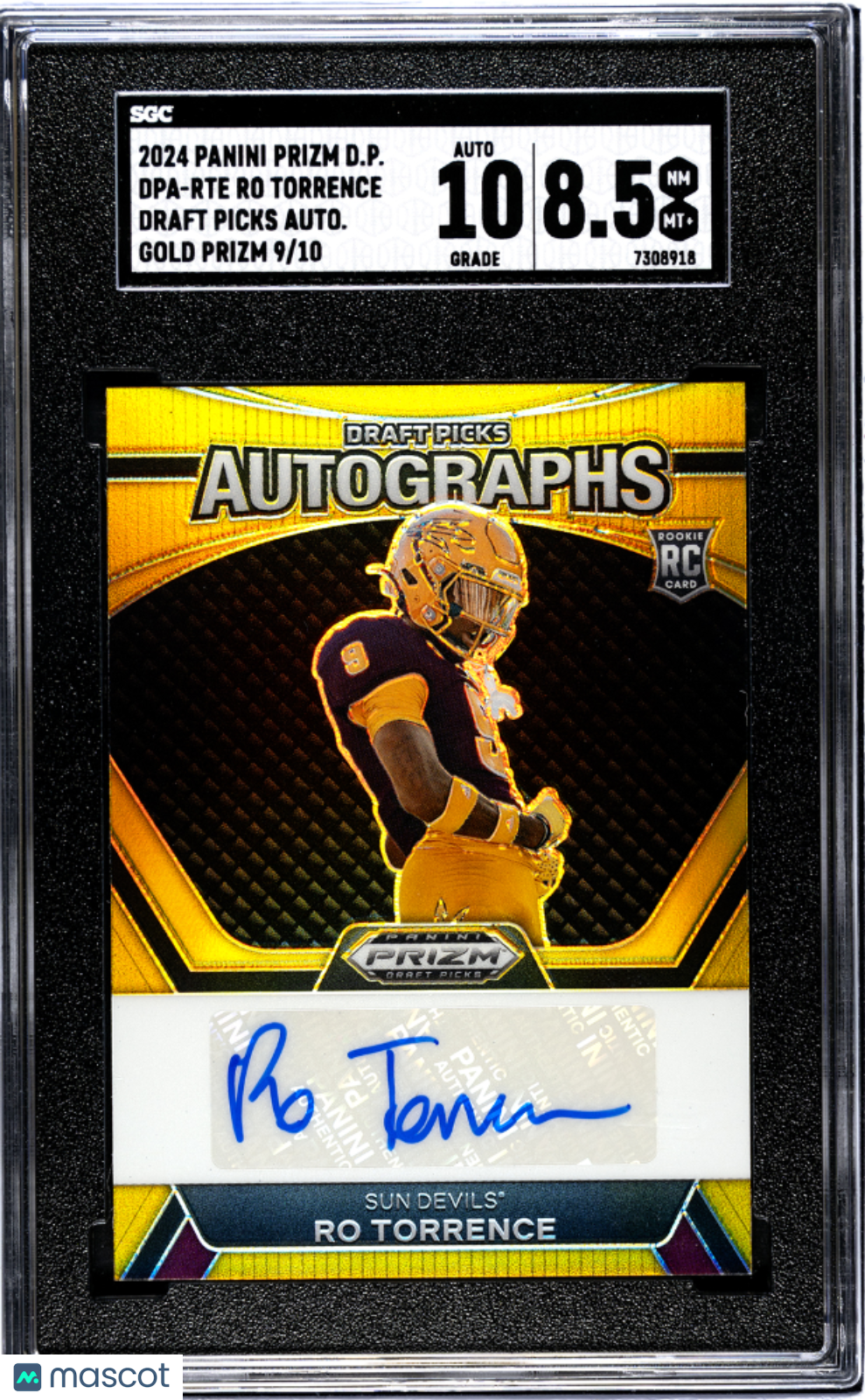 2024 Prizm Draft Picks Ro Torrence #DPA-RTE Autos. Gold SGC 8.5 9/10 pop 1