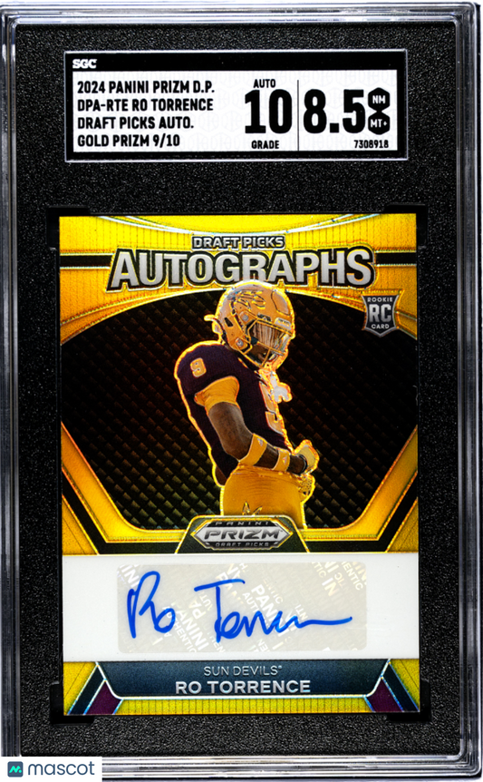 2024 Prizm Draft Picks Ro Torrence #DPA-RTE Autos. Gold SGC 8.5 9/10 pop 1