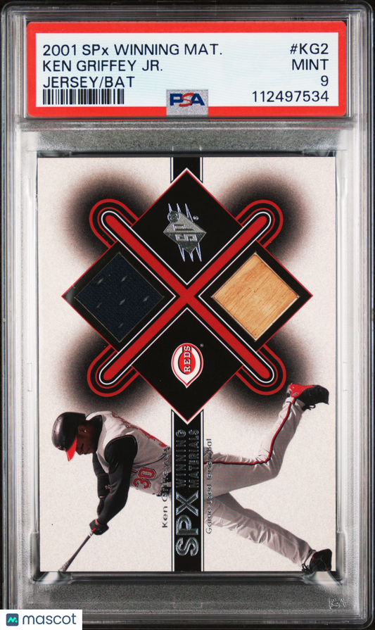 2001 SPX Winning Materials Jersey/Bat Ken Griffey JR. #KG2 PSA 9