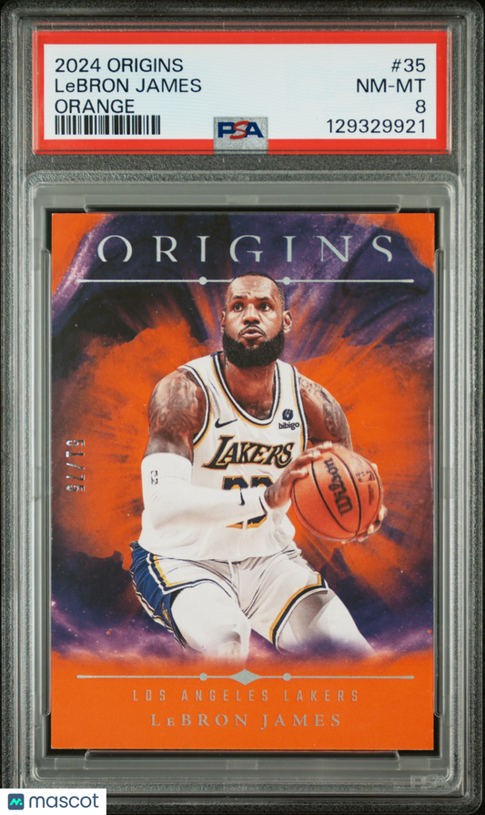 2024-25 Panini Origins LeBron James #35 Orange 51/75 PSA 8 /75 pop 2