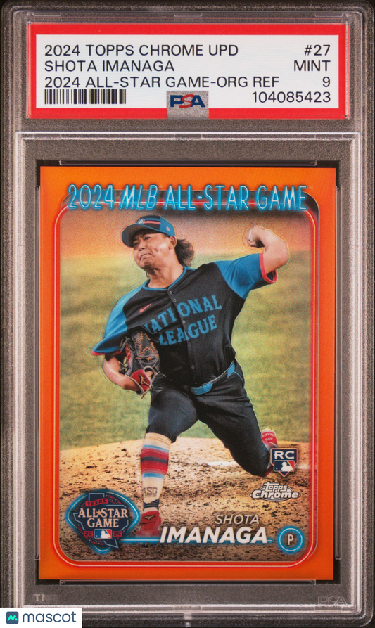 2024 Topps Chrome Update All-Star Game Chrome Shota Imanaga #27 Orange /25 PSA 9