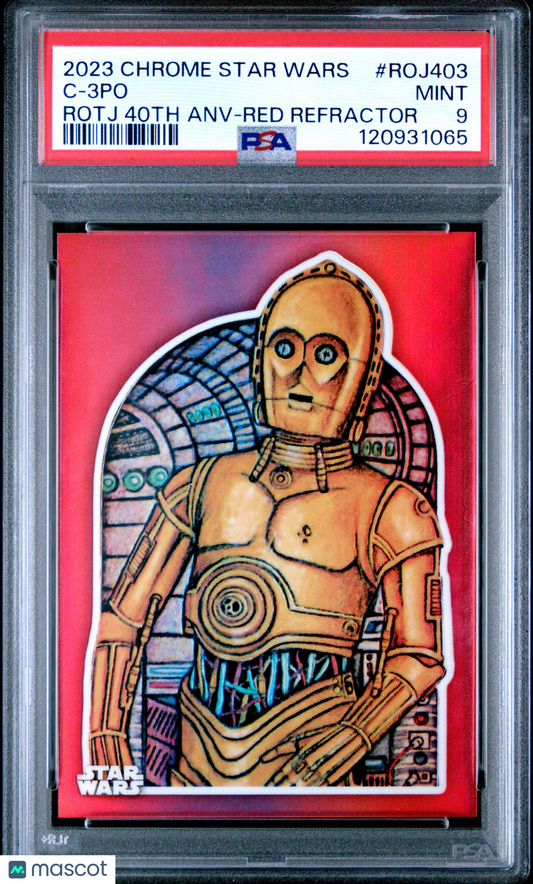 C-3po 2023 Topps Chrome Star Wars Return Of The Jedi Red Refractor #3/5 PSA 9
