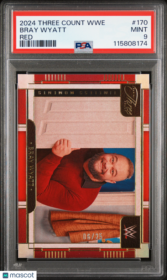 2024 Panini Three Count WWE Bray Wyatt #170 Red 06/25 PSA 9 pop 2